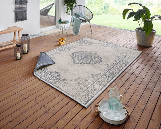 NorthRugs twin supreme cebu blue cream Blue, Cream Living Room Striped Rug.