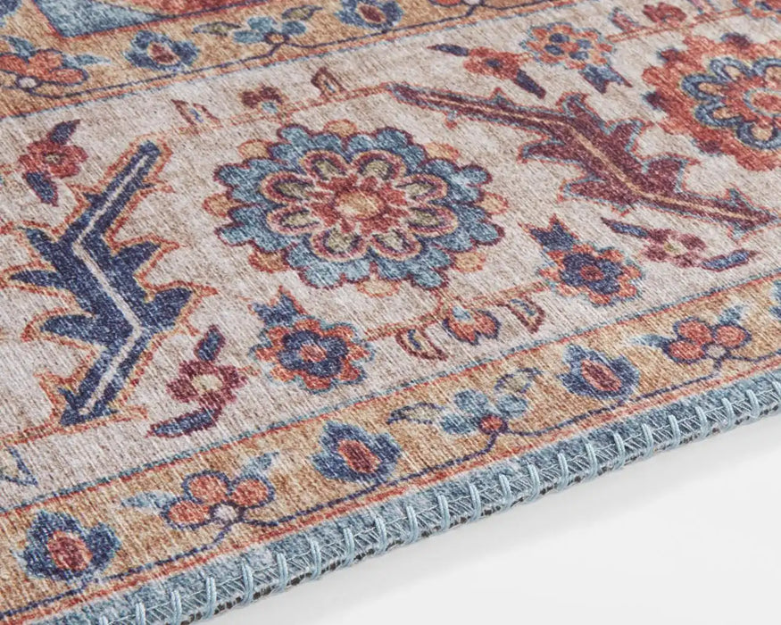 Nouristan asmar anthea cyan Multicoloured Living Room Moroccan Rug.