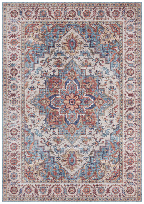 Nouristan asmar anthea cyan Multicoloured Living Room Moroccan Rug.