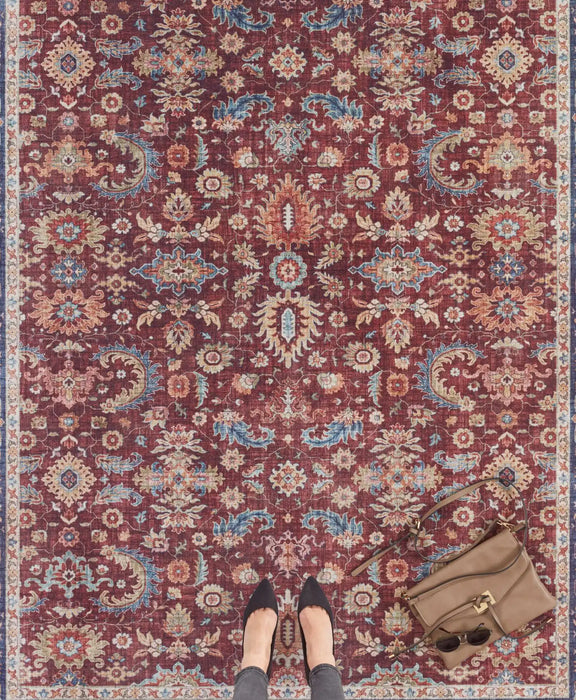 Nouristan asmar vivana bordeaux Multicoloured, Red Living Room Moroccan Rug.