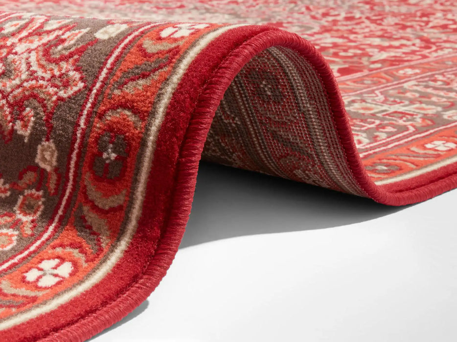 Nouristan mirkan isfahan oriental red Red Living Room Moroccan Rug.