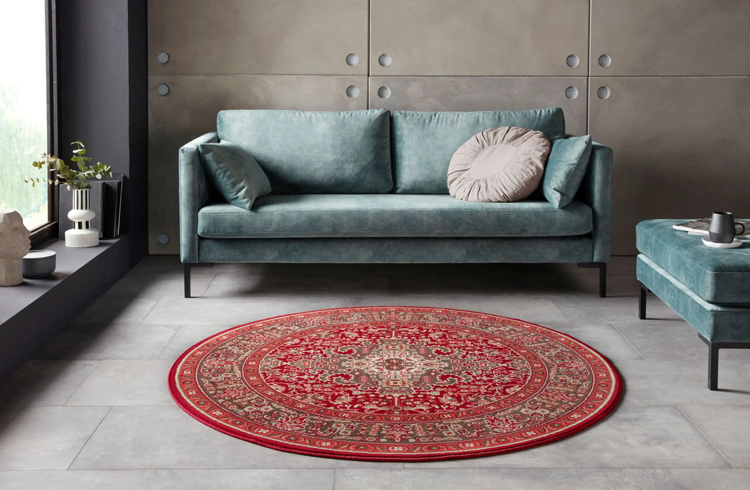 Nouristan mirkan isfahan oriental red Red Living Room Moroccan Rug.