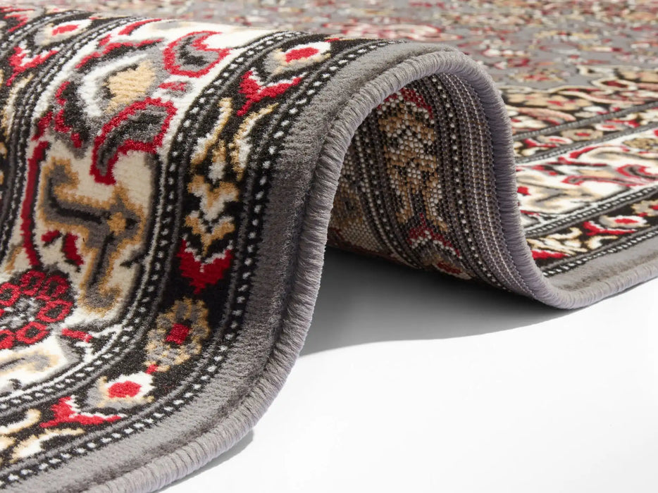 Nouristan mirkan tabriz grey Grey Living Room Moroccan Rug.