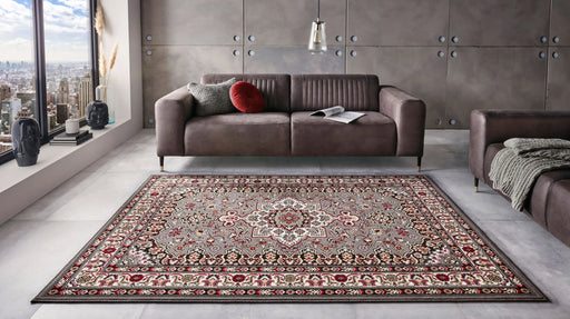Nouristan mirkan tabriz grey Grey Living Room Moroccan Rug.