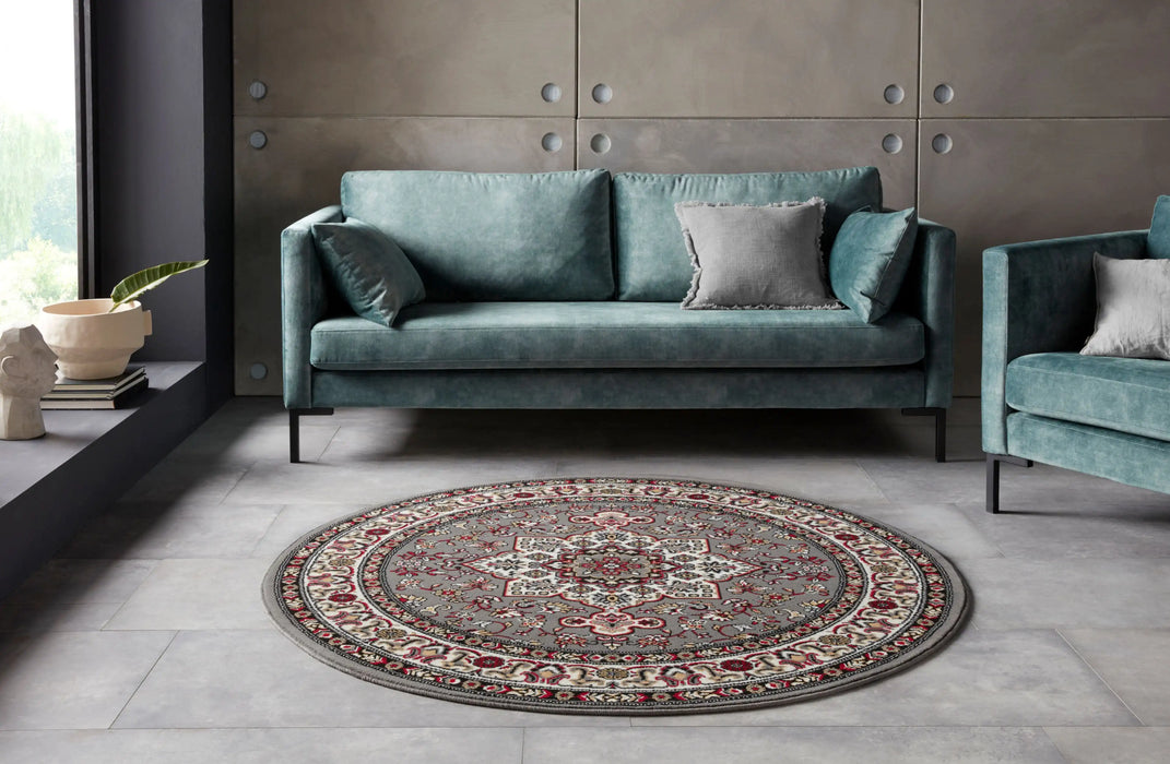 Nouristan mirkan tabriz grey Grey Living Room Moroccan Rug.