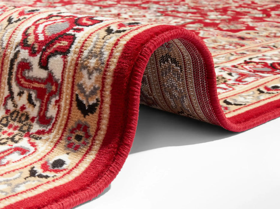 Nouristan mirkan tabriz red Red Living Room Moroccan Rug.