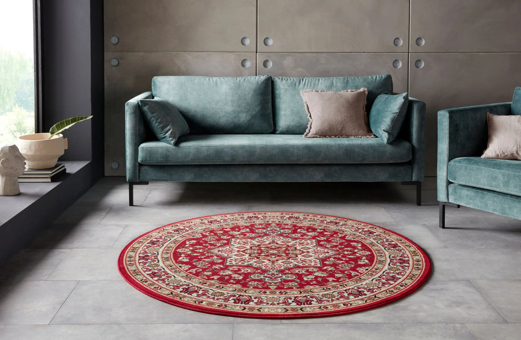Nouristan mirkan tabriz red Red Living Room Moroccan Rug.