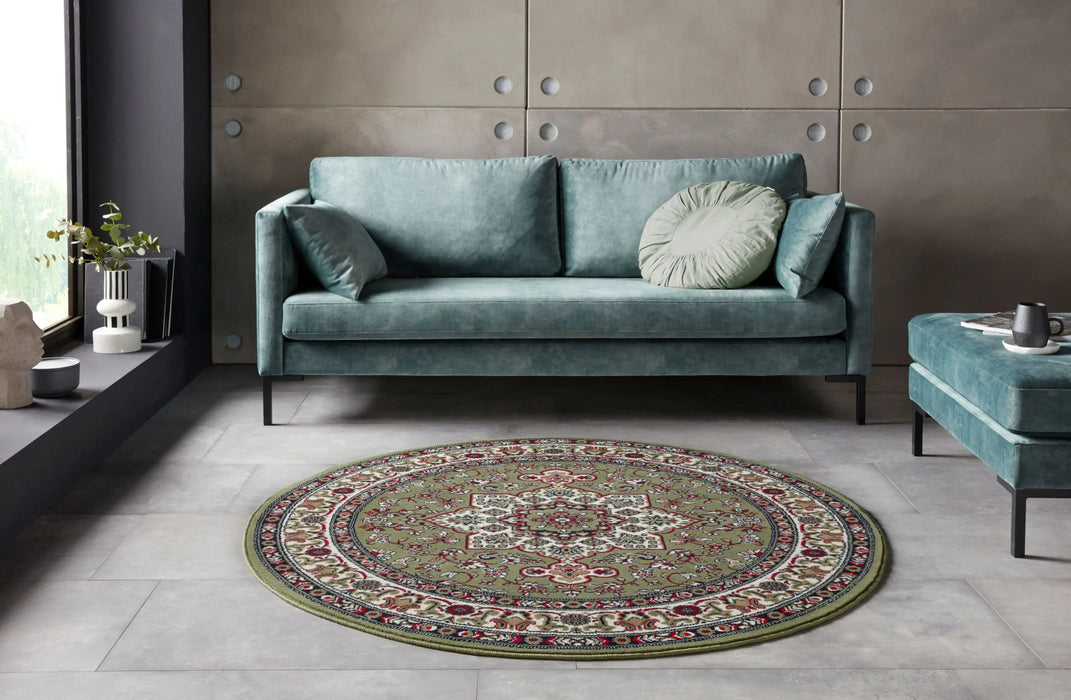 Nouristan mirkan tabriz green Green Living Room Moroccan Rug.