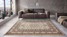 Nouristan mirkan tabriz beige Beige Living Room Moroccan Rug.
