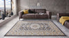 Nouristan mirkan tabriz dark grey Grey Living Room Moroccan Rug.
