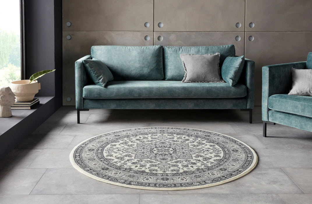 Nouristan mirkan tabriz cream grey Grey, Cream Living Room Moroccan Rug.