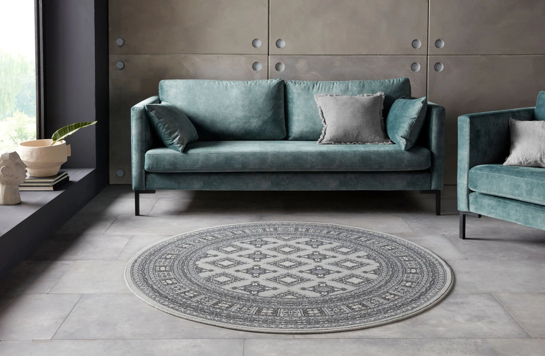 Nouristan mirkan buchara stone grey Grey Living Room Moroccan Rug.