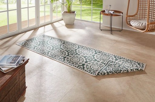 NorthRugs twin supreme jardin green cream Green Living Room Striped Rug.