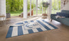 NorthRugs twin supreme gandara blue cream Blue, Cream Living Room Striped Rug.