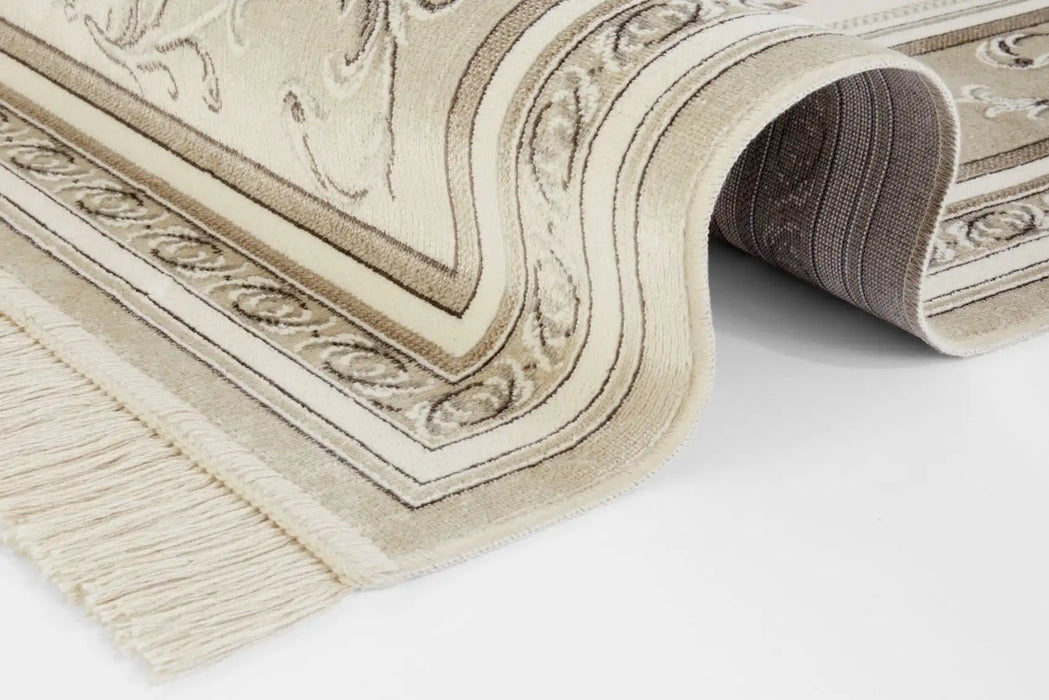 Nouristan naveh antik flowers cream beige Beige, Multicoloured, Cream Living Room Moroccan Rug.