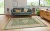 Nouristan naveh antik medallion green Green Living Room Moroccan Rug.