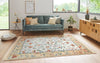 Nouristan naveh flowers cream cord Multicoloured, Cream Living Room Moroccan Rug.