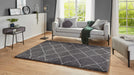 Mint Rugs allure hash dark grey cream Grey, Ivory Living Room  Rug.