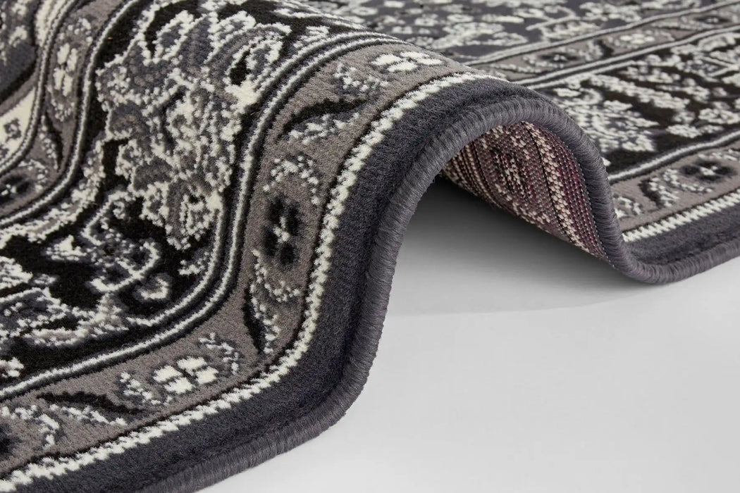 Nouristan mirkan isfahan dark grey Grey Living Room Moroccan Rug.