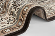 Nouristan mirkan isfahan cream brown Brown Living Room Moroccan Rug.
