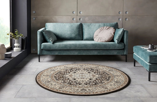 Nouristan mirkan isfahan cream brown Brown Living Room Moroccan Rug.