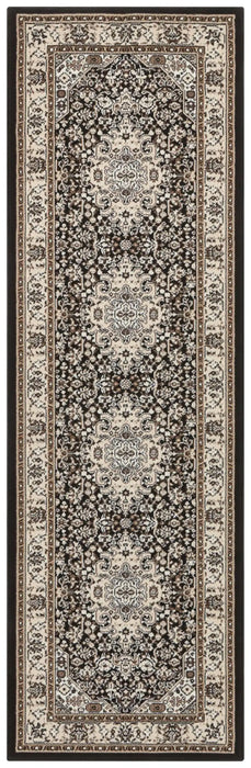 Nouristan mirkan isfahan cream brown Brown Living Room Moroccan Rug.