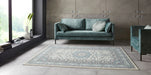 Nouristan mirkan tabriz cream sky blue Blue, Cream Living Room Moroccan Rug.