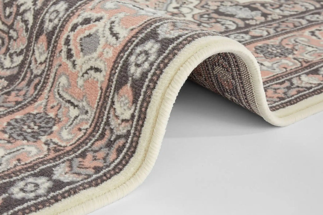 Nouristan mirkan tabriz cream rose Pink, Cream Living Room Moroccan Rug.