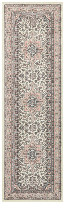 Nouristan mirkan tabriz cream rose Pink, Cream Living Room Moroccan Rug.