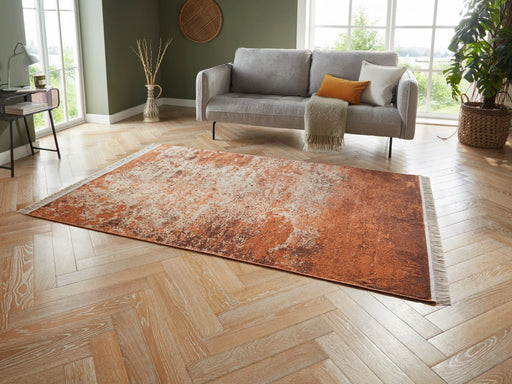 Nouristan sarobi sahar rustic brown Brown Living Room Moroccan Rug.