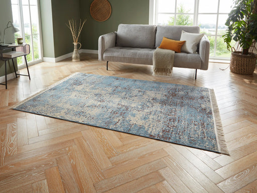 Nouristan sarobi robina blue cream Blue, Cream Living Room Moroccan Rug.