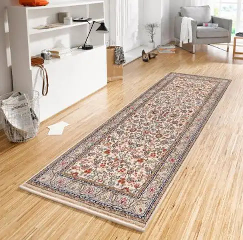 Nouristan herat aljars beige cream Beige, Cream Living Room Moroccan Rug.