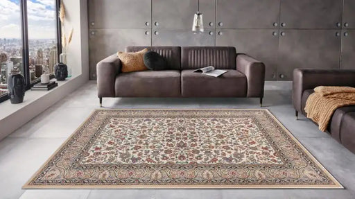 Nouristan herat aljars beige cream Beige, Cream Living Room Moroccan Rug.