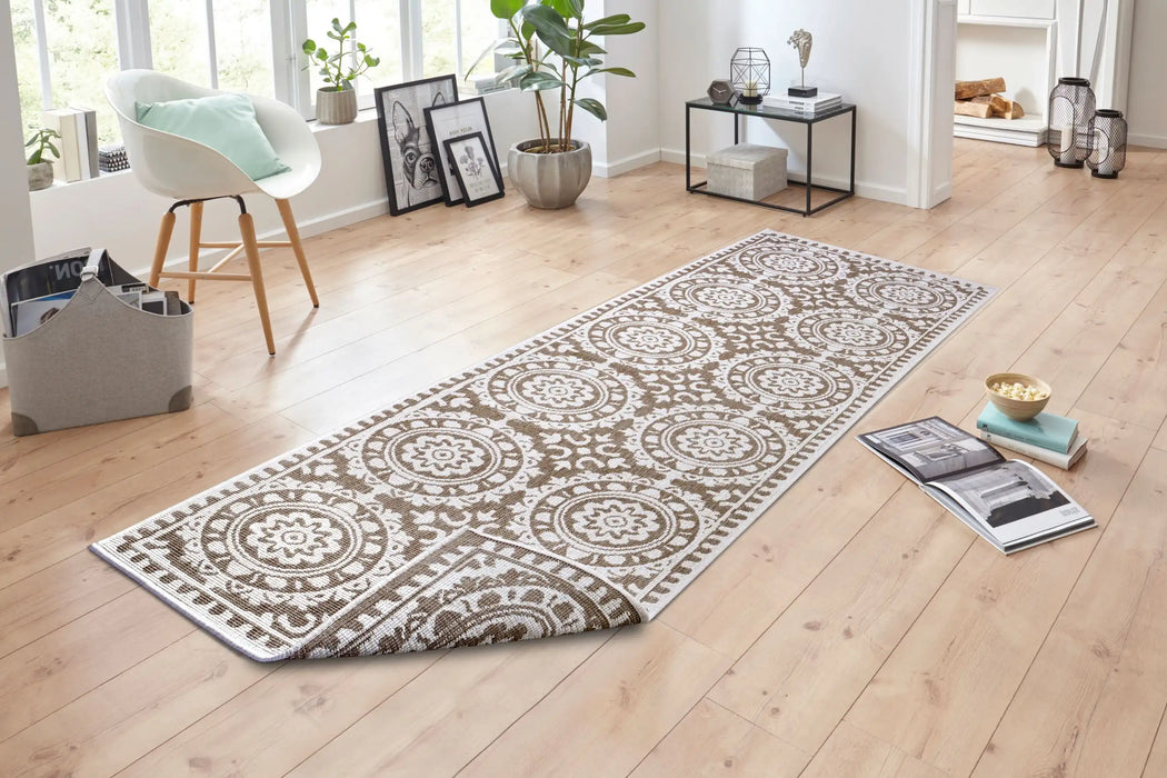 NorthRugs twin supreme jardin linen Brown Living Room Striped Rug.