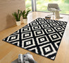 Hanse Home hamla diamond black cream Black Living Room Geometric Rug.