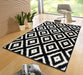Hanse Home hamla diamond black cream Black Living Room Geometric Rug.