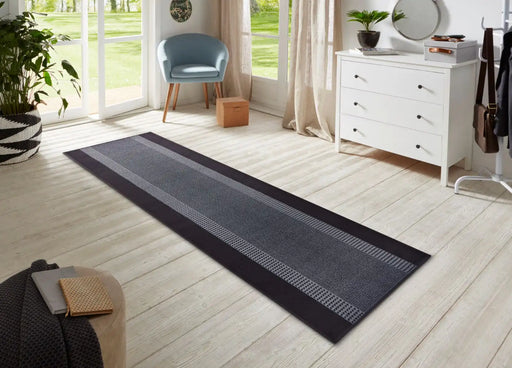 Hanse Home basic band black Grey, Black Living Room Geometric Rug.