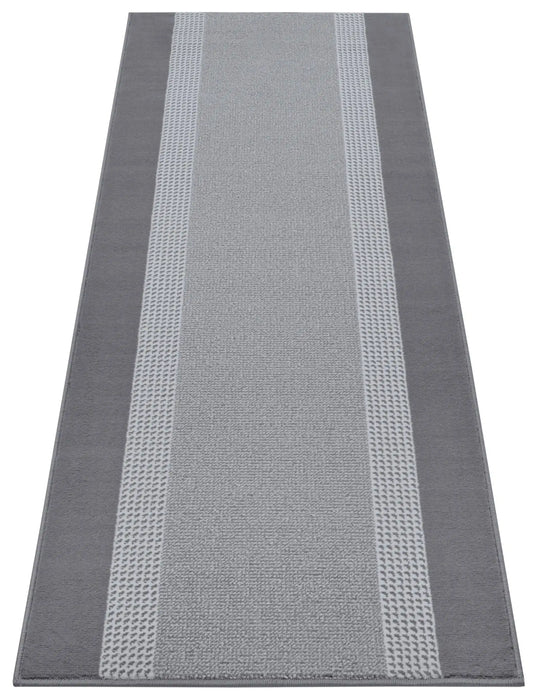 Hanse Home basic band light grey Grey Living Room Geometric Rug.