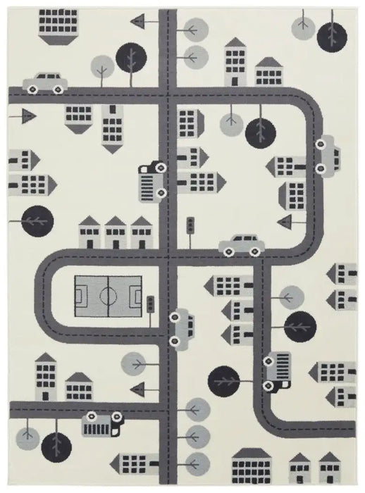 Hanse Home adventures hanse home town cream Grey, Cream Living Room  Rug.