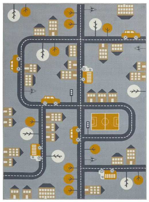 Hanse Home adventures hanse home town grey mustard Grey, Yellow Living Room  Rug.