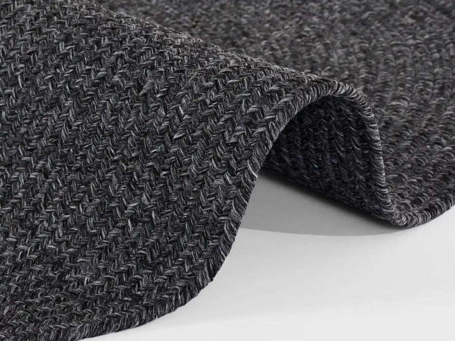 NorthRugs braided trenzado dark grey Grey Living Room  Rug.