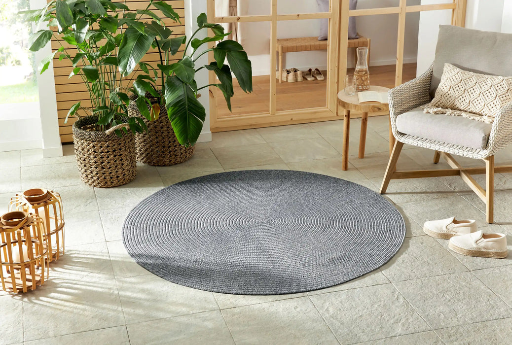 NorthRugs braided trenzado light grey Grey Living Room  Rug.