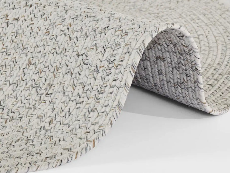 NorthRugs braided trenzado light melange Ivory, Cream Living Room  Rug.