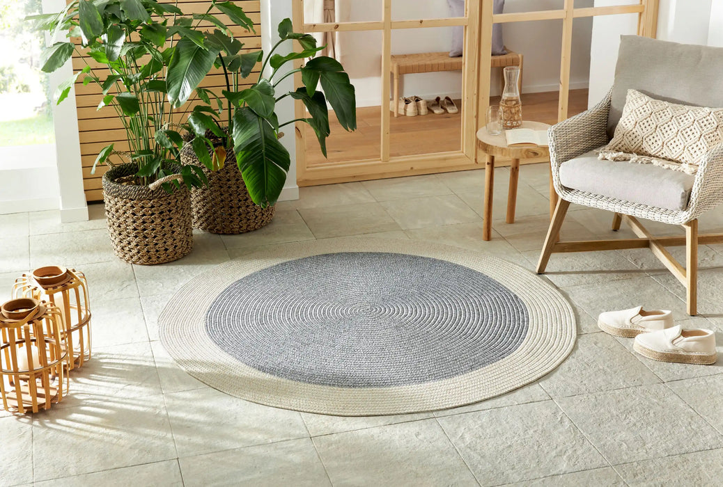NorthRugs braided trenzado grey cream Grey, Cream Living Room  Rug.