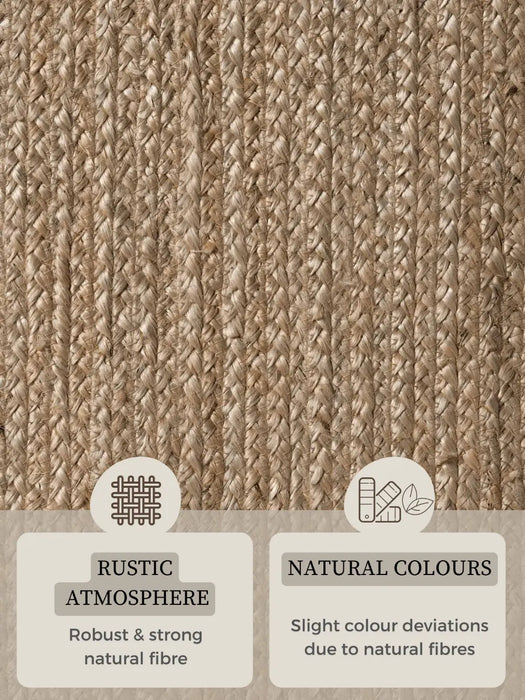 Jute Braided 106006 Natural Grey Brown