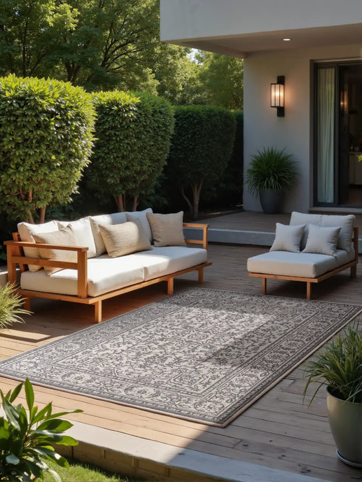 Duet 106249 White Grey Indoor / Outdoor Reversible