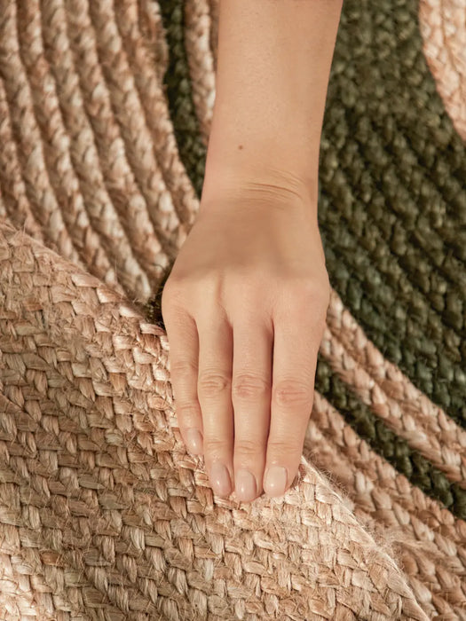 Jute Braided Natural Gold Green 106330