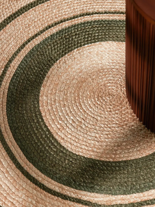 Jute Braided Natural Gold Green 106330