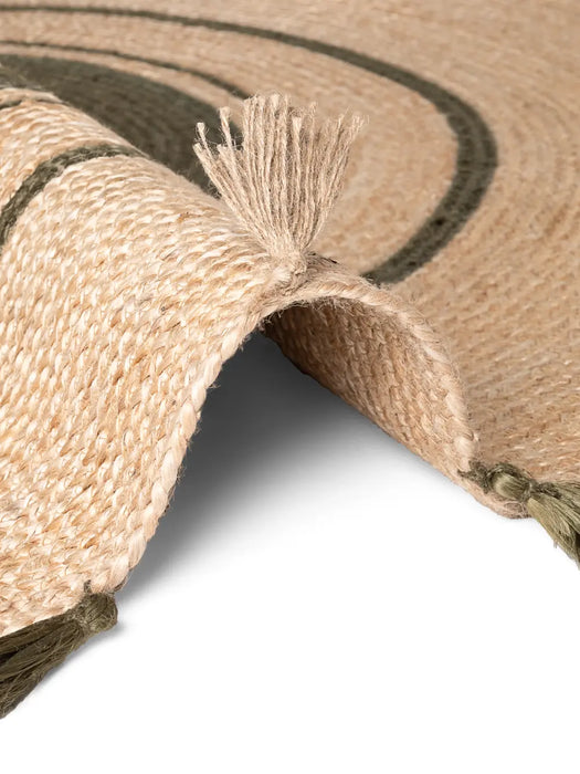 Jute Braided Natural Gold Green 106330