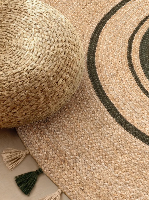 Jute Braided Natural Gold Green 106330